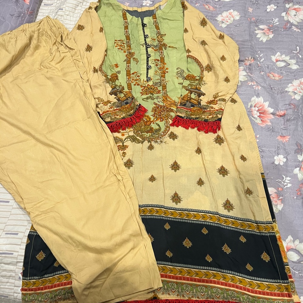New 2 piece linen women Salwarkameez xl